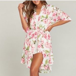 Show Me Your MuMu | Pink/Green Floral Robe | One Size Women
